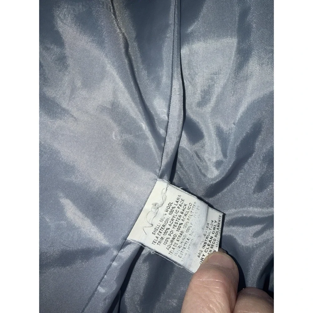 Vintage Rothschild‎ Girls 100% Wool Dress Coat Gray Faux Fur Size 6x Flare